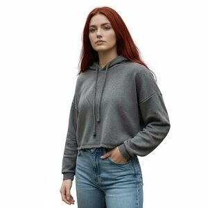 Ambiance Charcoal Cropped Hoodie